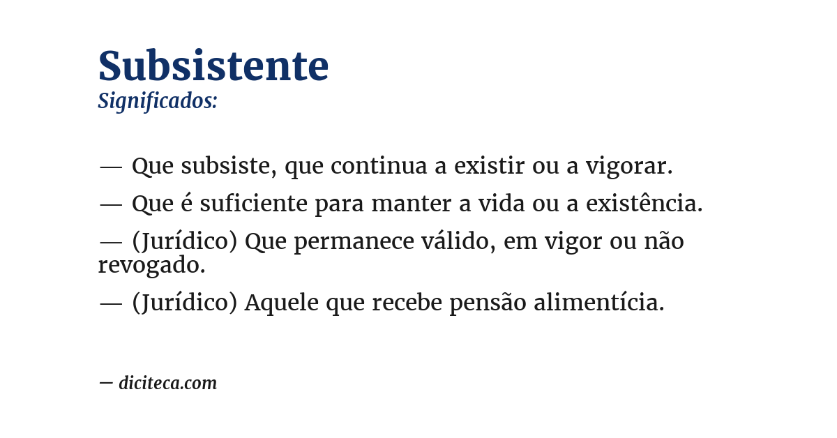 Significado de subsistente