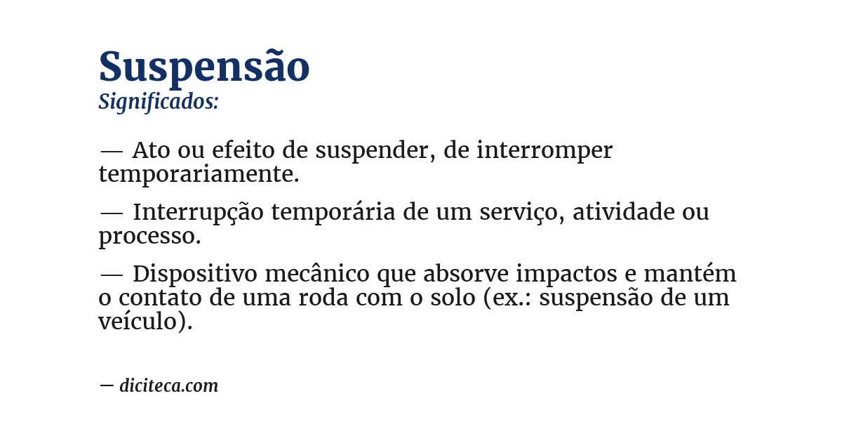Significado de suspensão