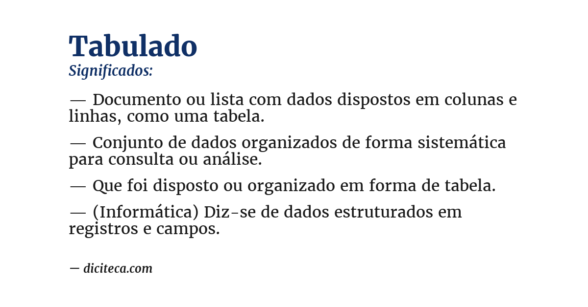 Significado de tabulado