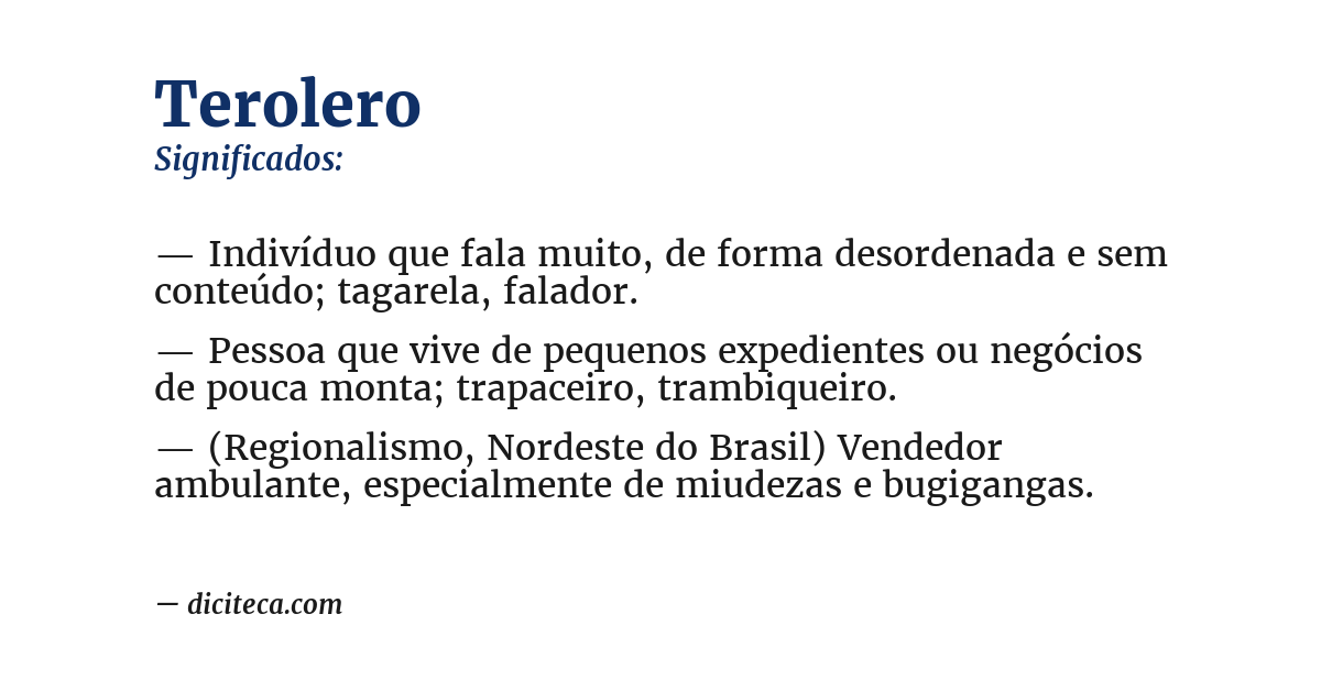 Significado de terolero