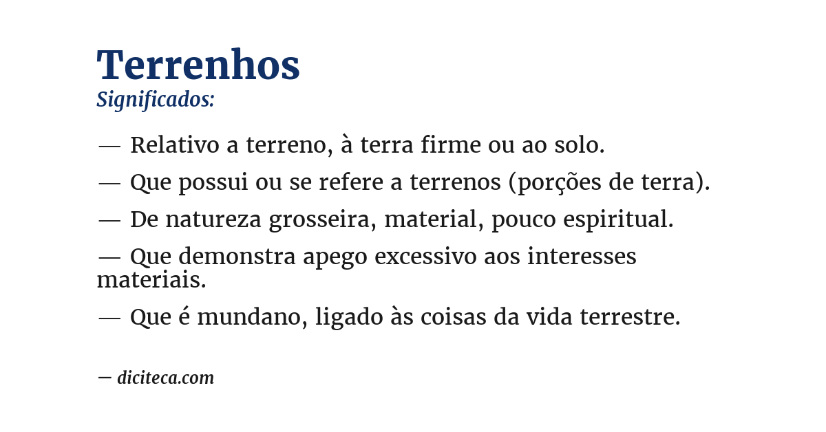Significado de terrenhos