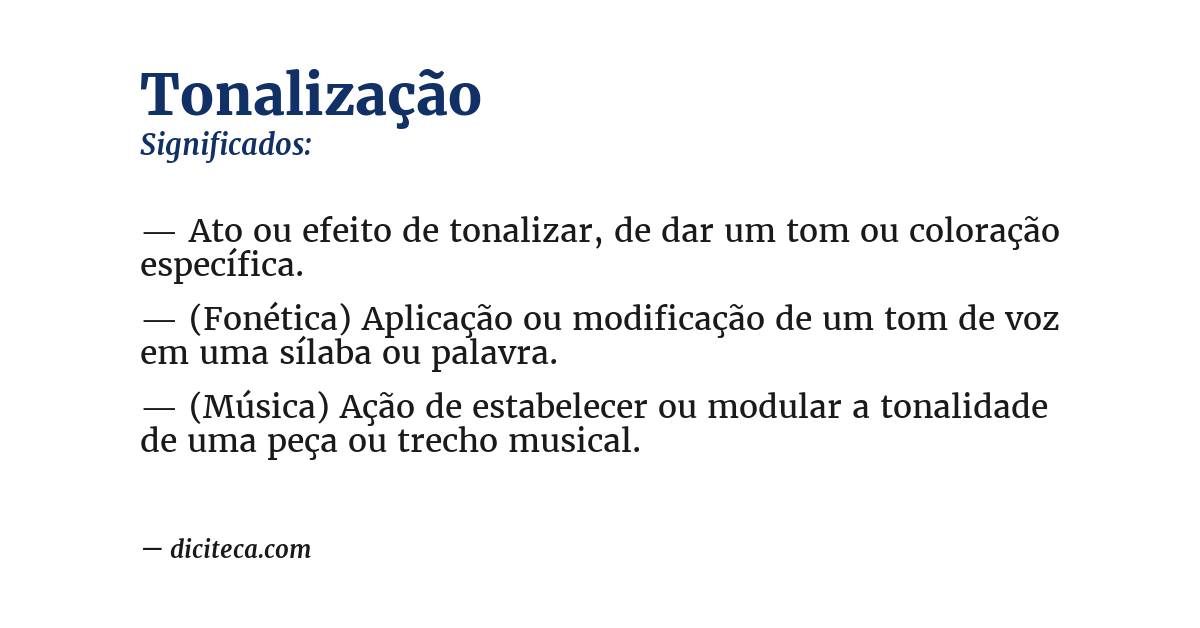 Significado de tonalização