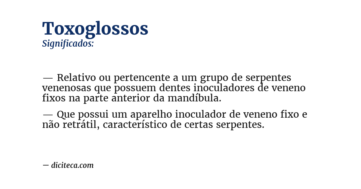 Significado de toxoglossos