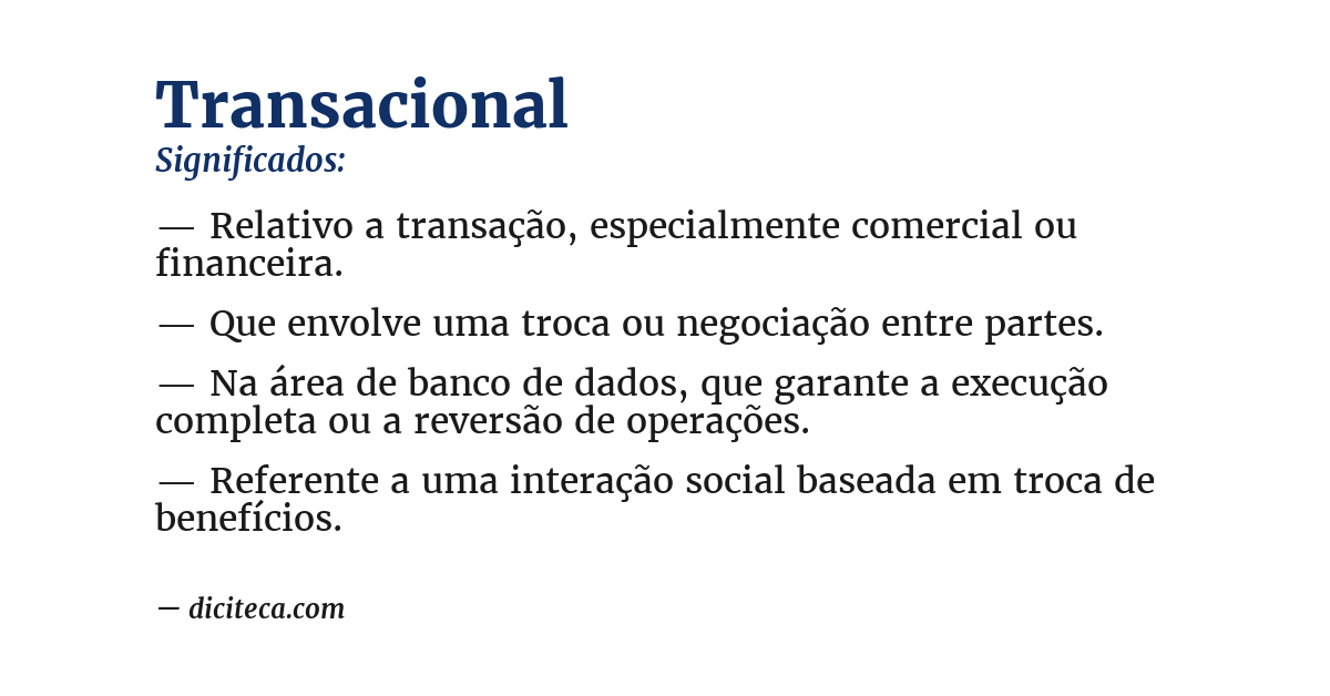 Significado de transacional