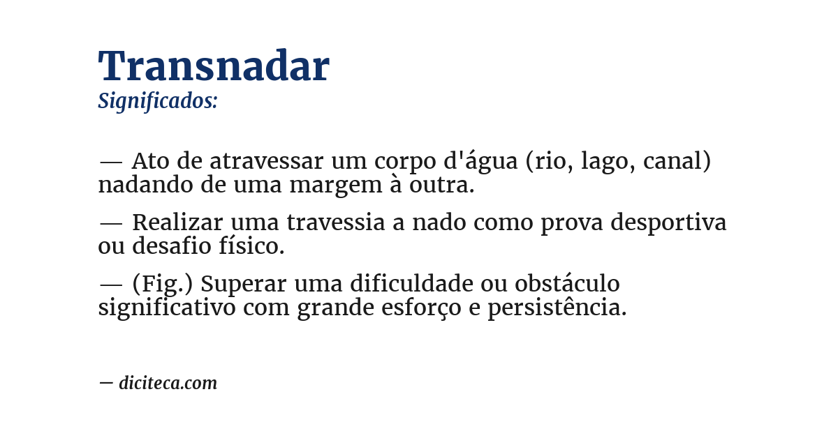 Significado de transnadar