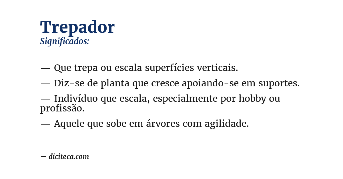 Significado de trepador
