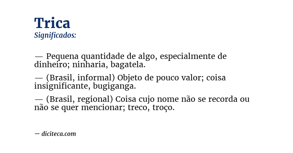 Significado de trica