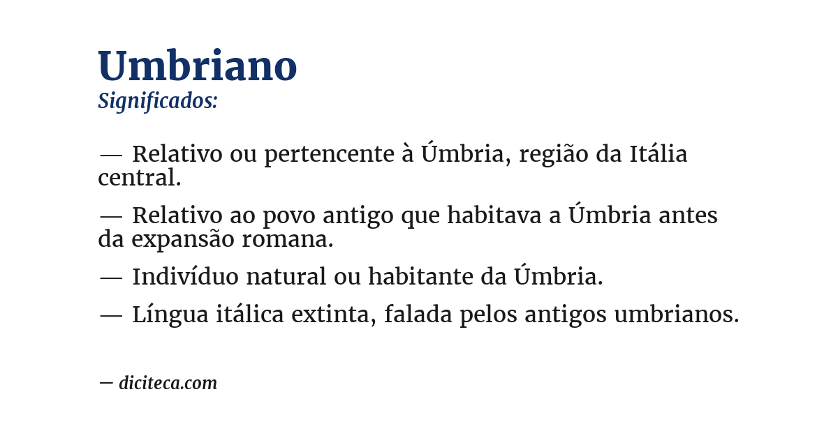 Significado de umbriano