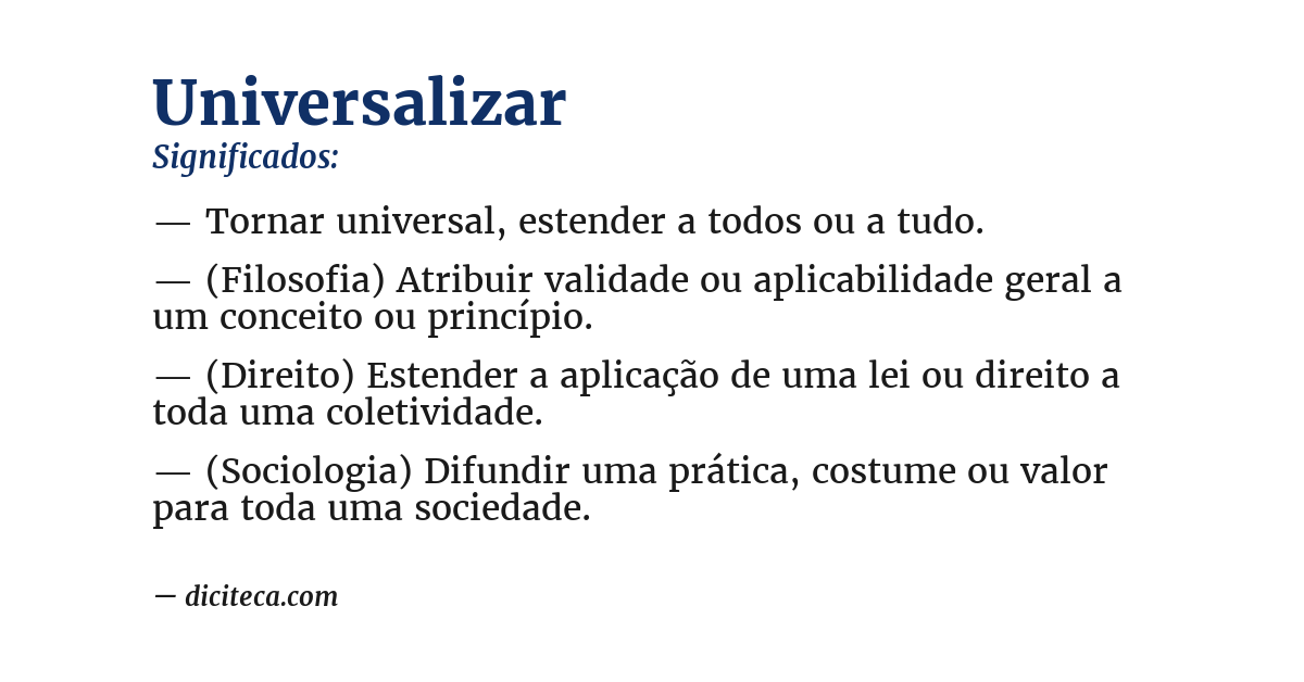Significado de universalizar