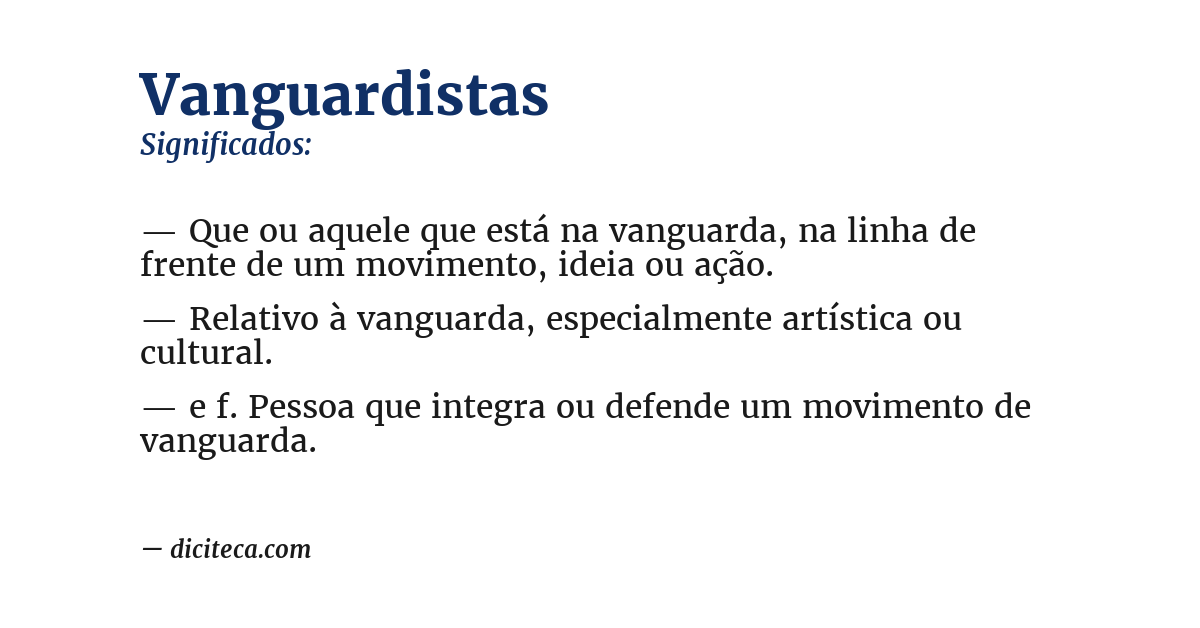 Significado de vanguardistas