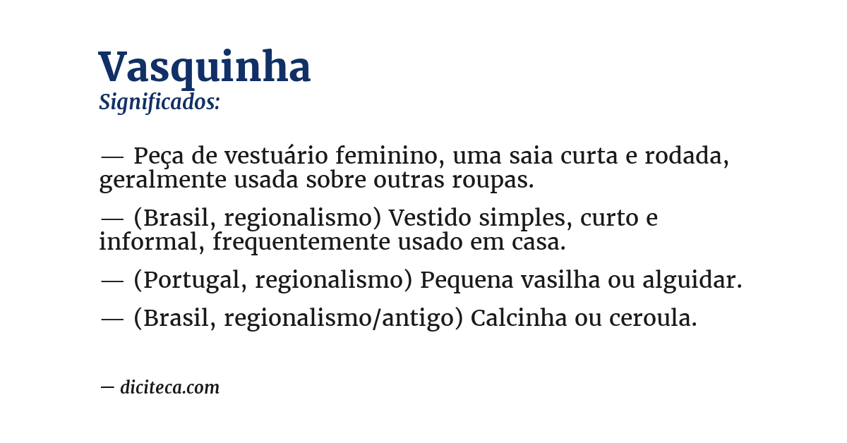 Significado de vasquinha
