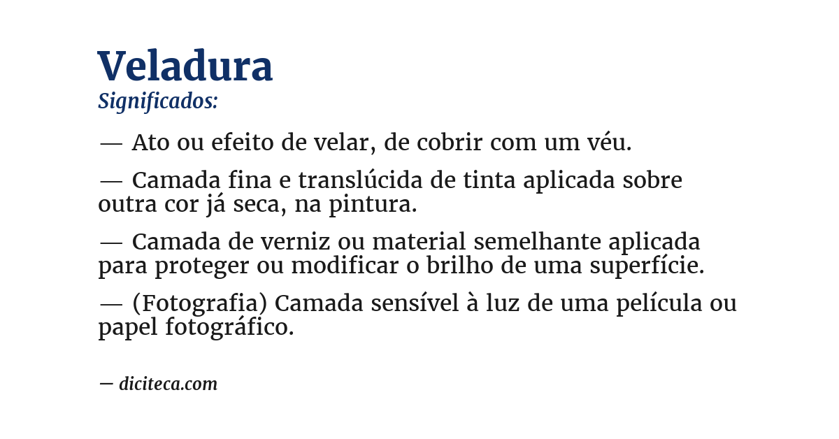 Significado de veladura