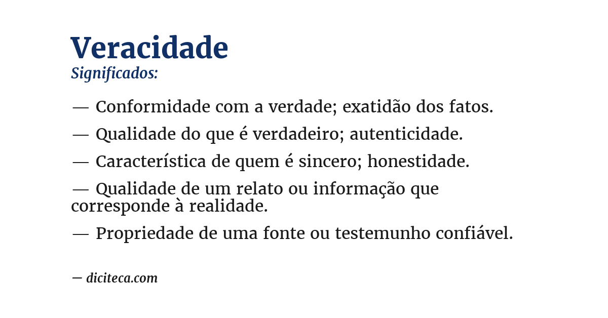 Significado de veracidade