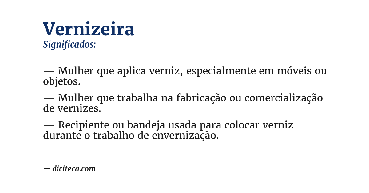 Significado de vernizeira
