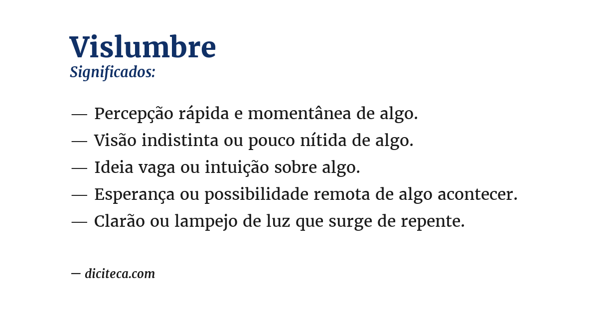 Significado de vislumbre
