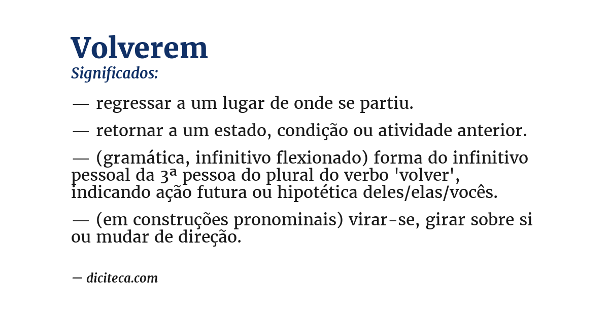 Significado de volverem