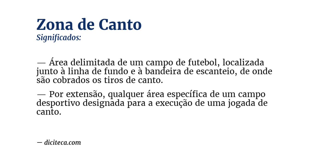 Significado de zona de canto
