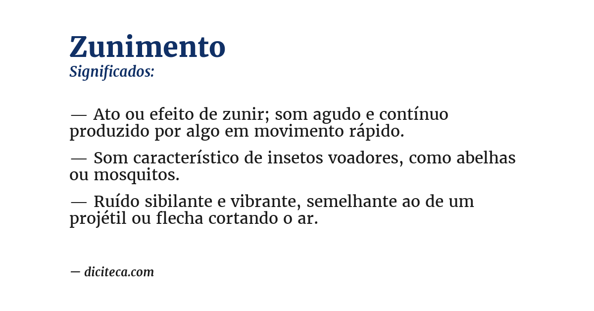 Significado de zunimento
