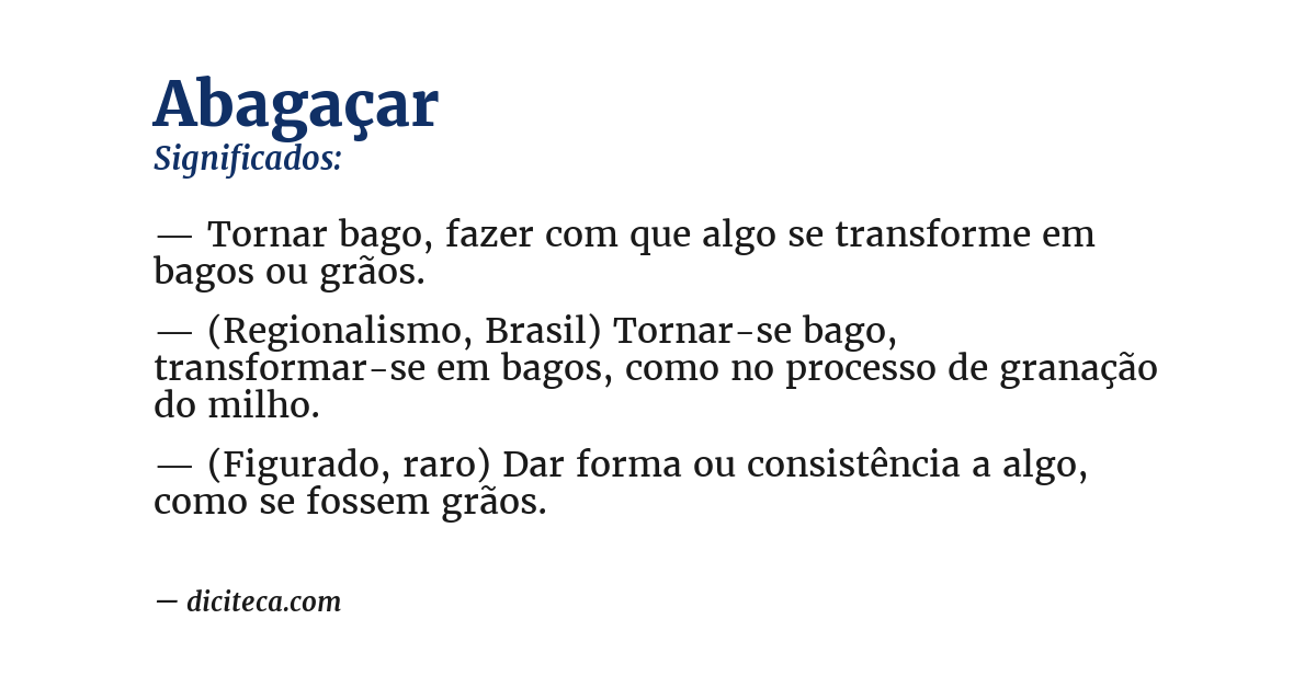 Significado de abagaçar