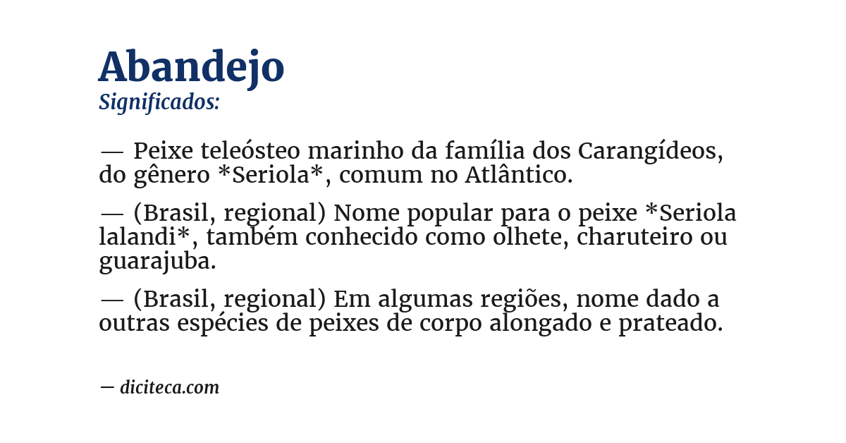 Significado de abandejo