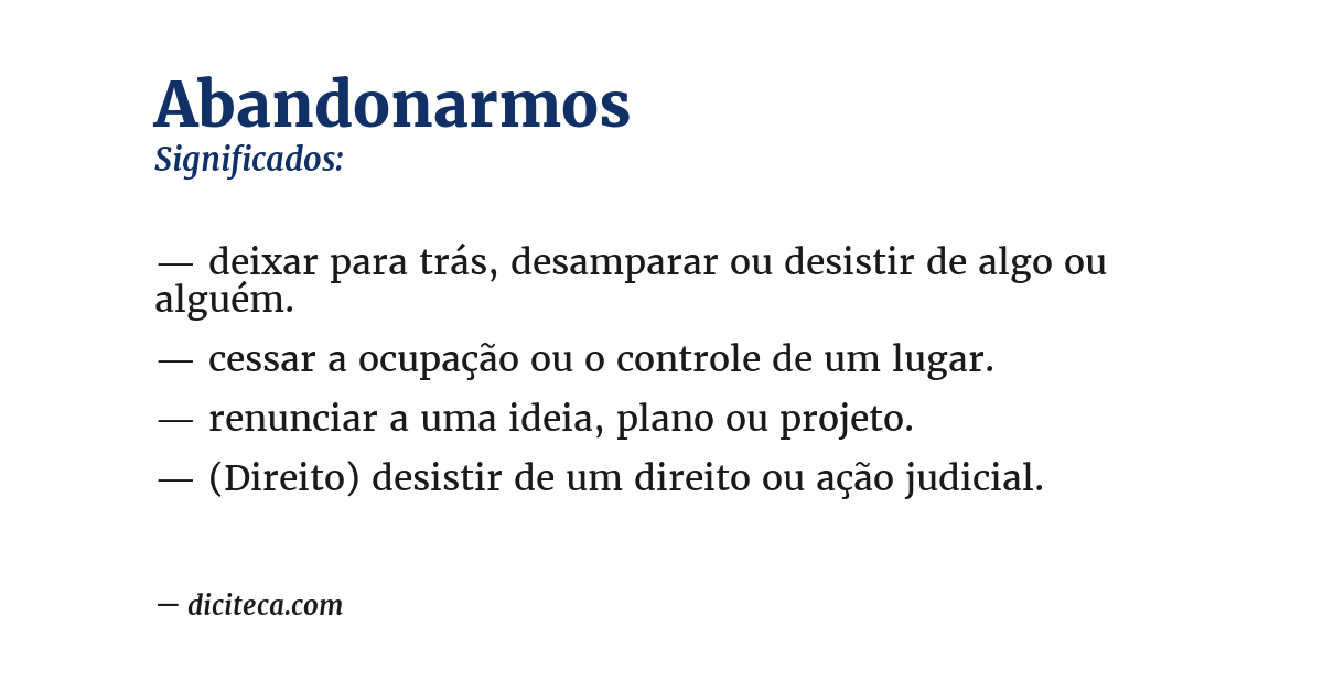Significado de abandonarmos
