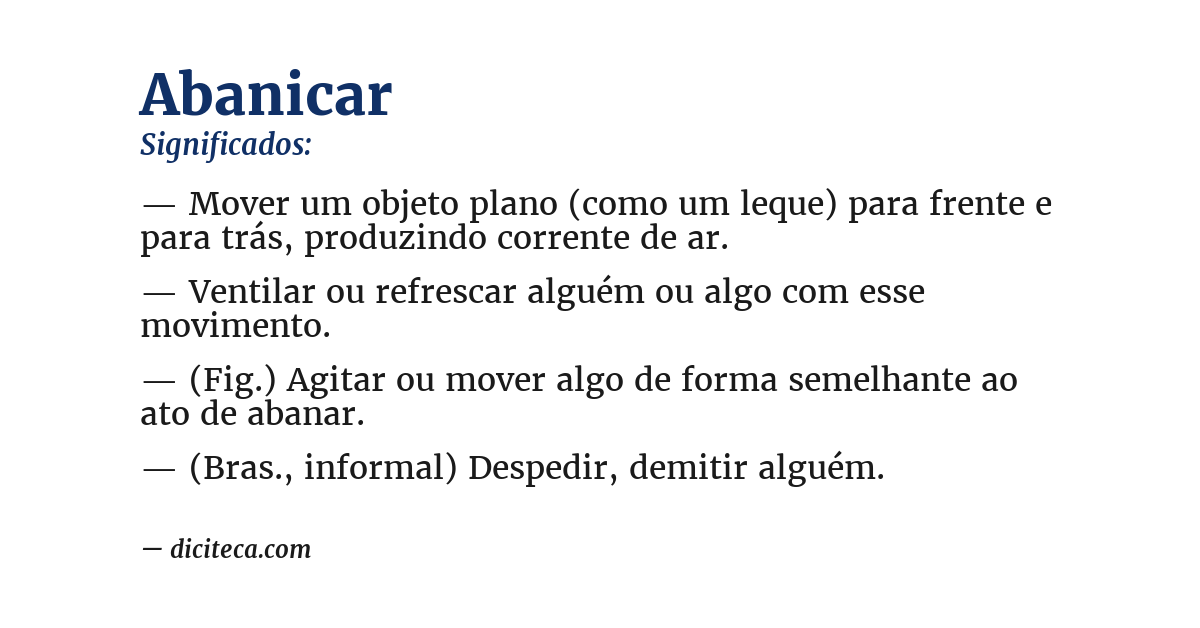 Significado de abanicar