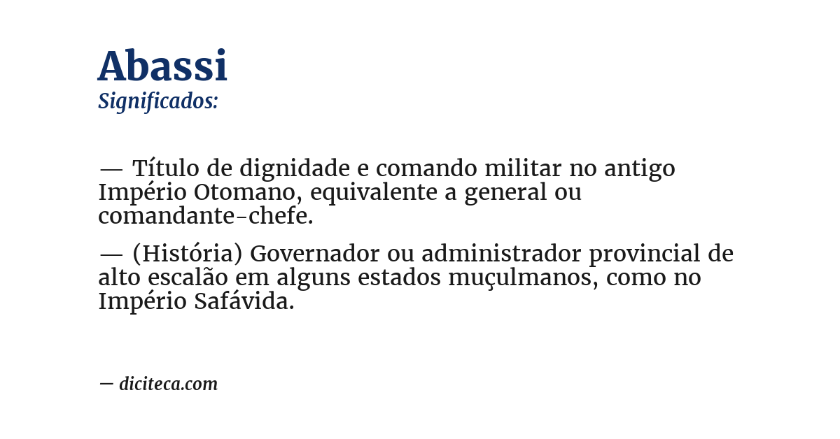 Significado de abassi