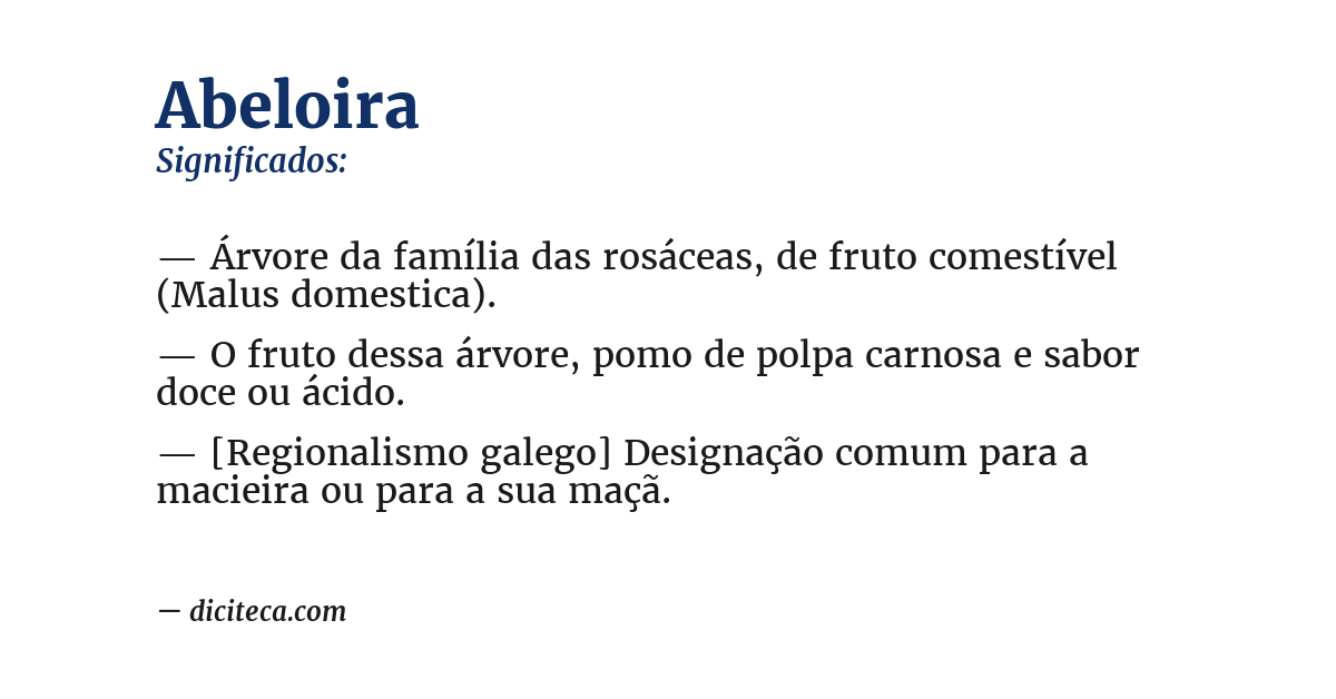 Significado de abeloira