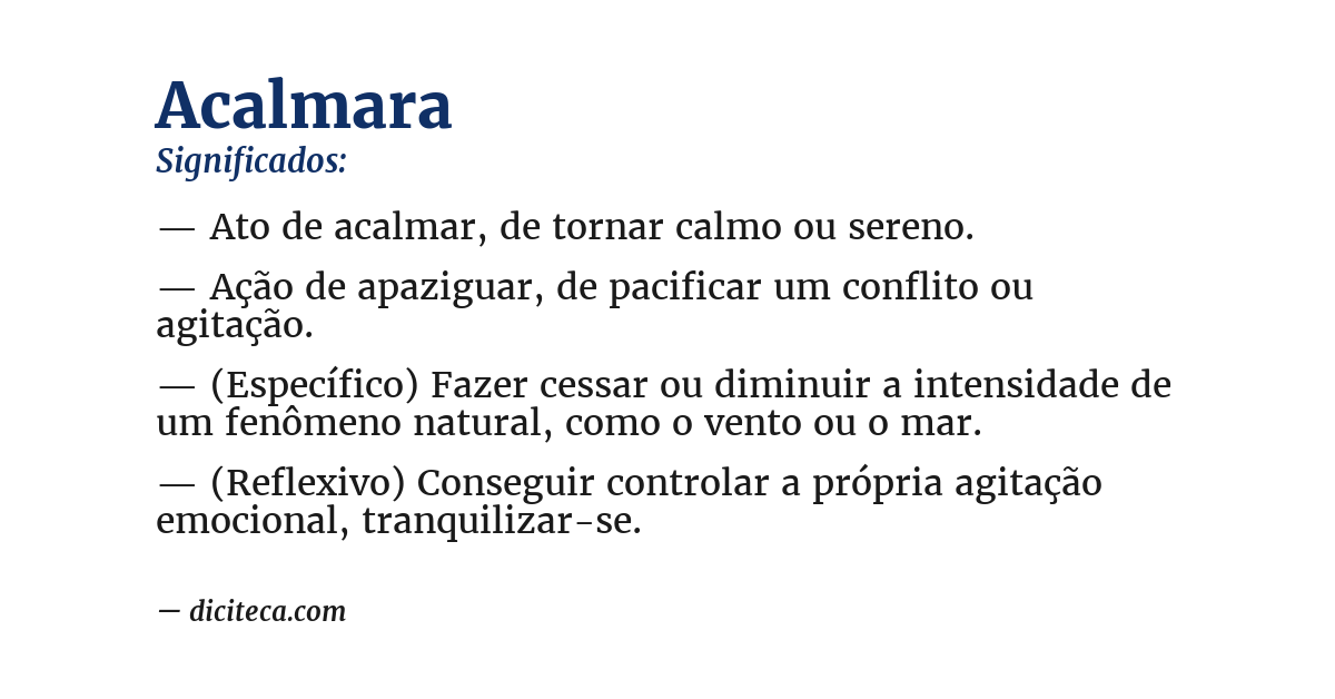 Significado de acalmara