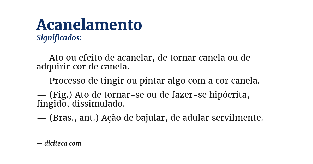 Significado de acanelamento