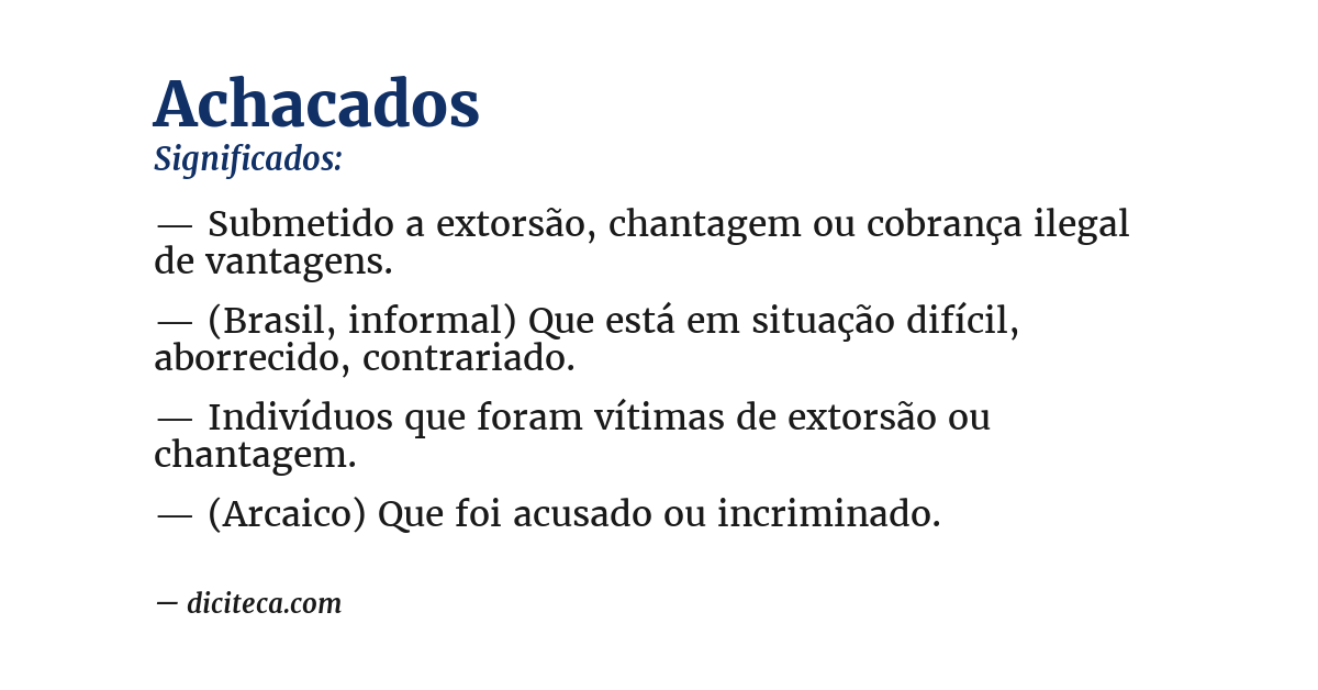 Significado de achacados