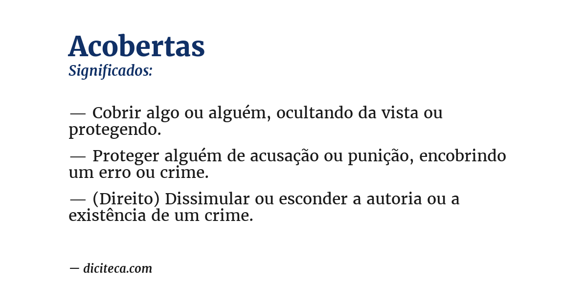 Significado de acobertas
