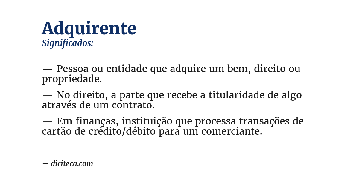 Significado de adquirente