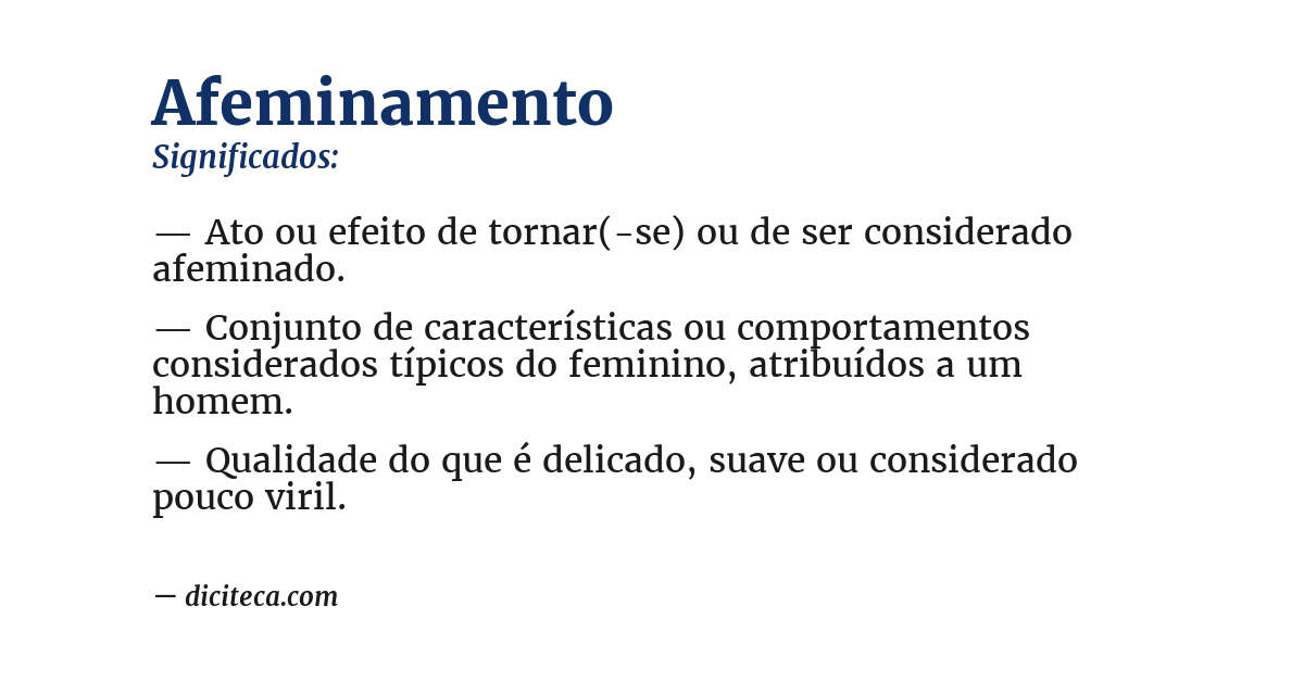Significado de afeminamento