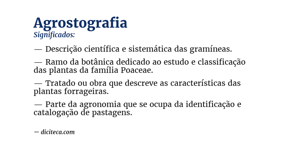 Significado de agrostografia