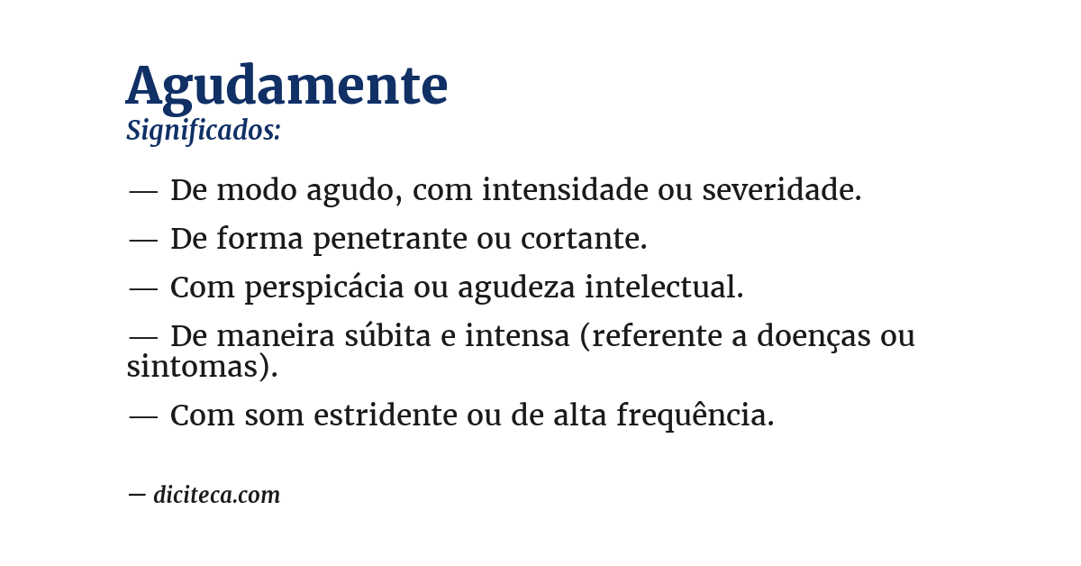 Significado de agudamente