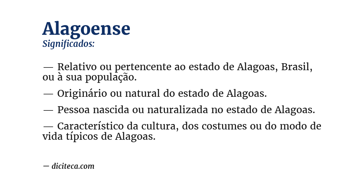 Significado de alagoense