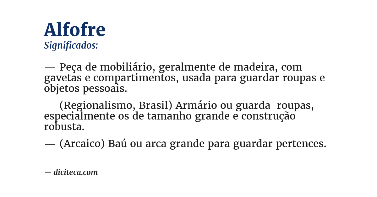 Significado de alfofre