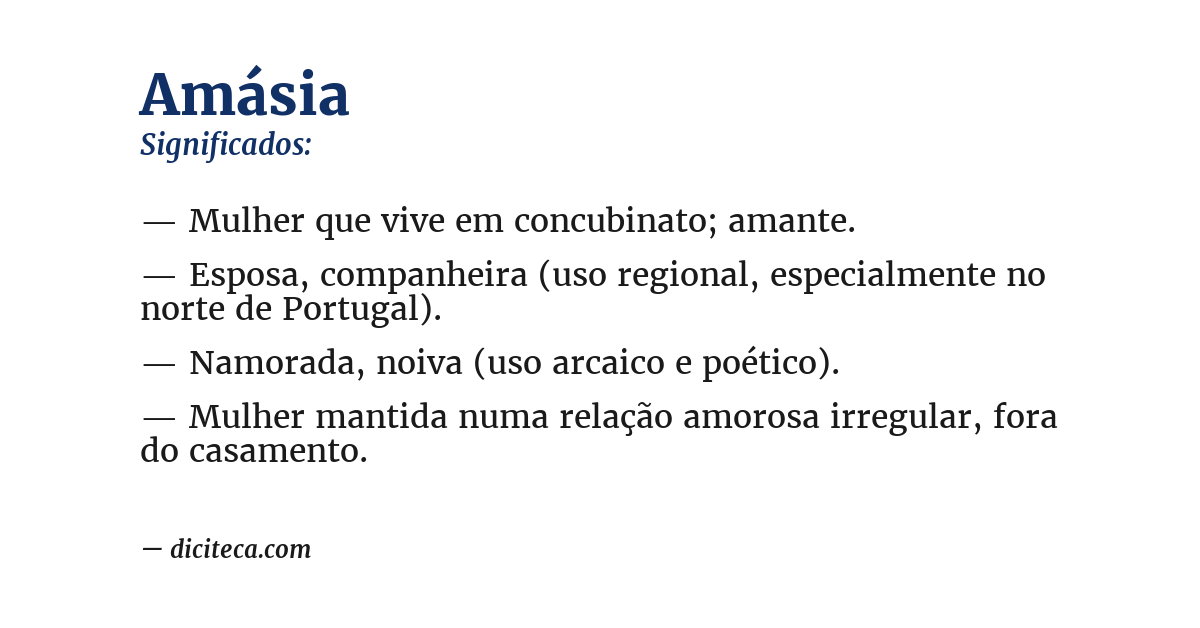 Significado de amásia