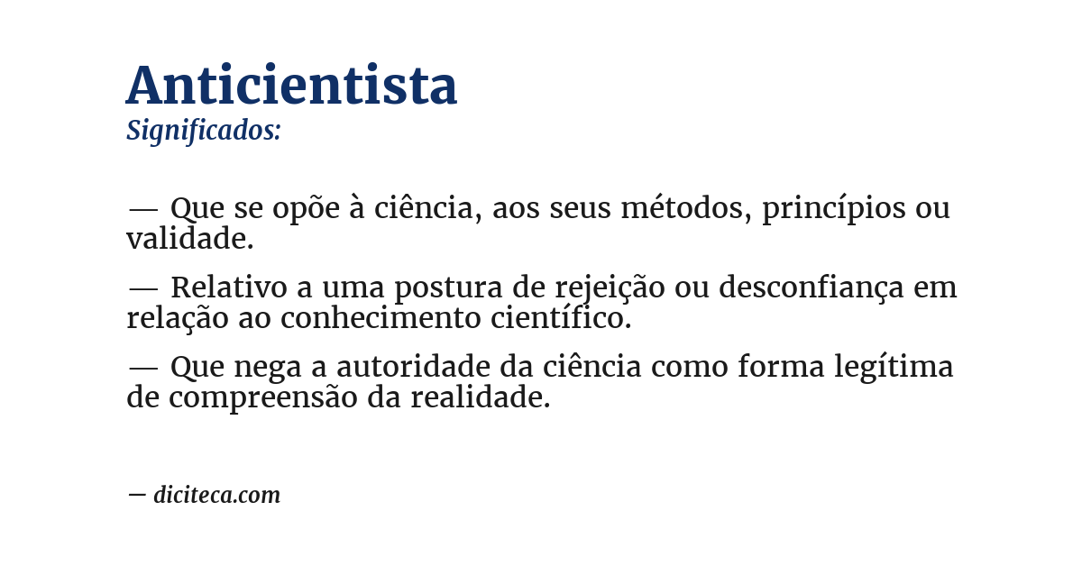 Significado de anticientista