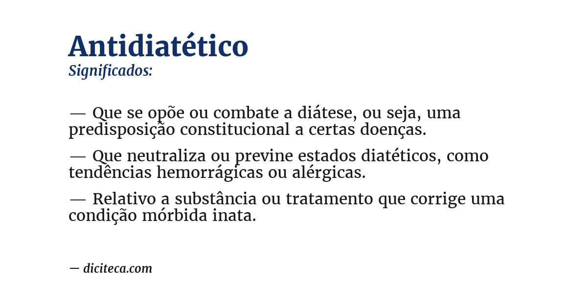 Significado de antidiatético