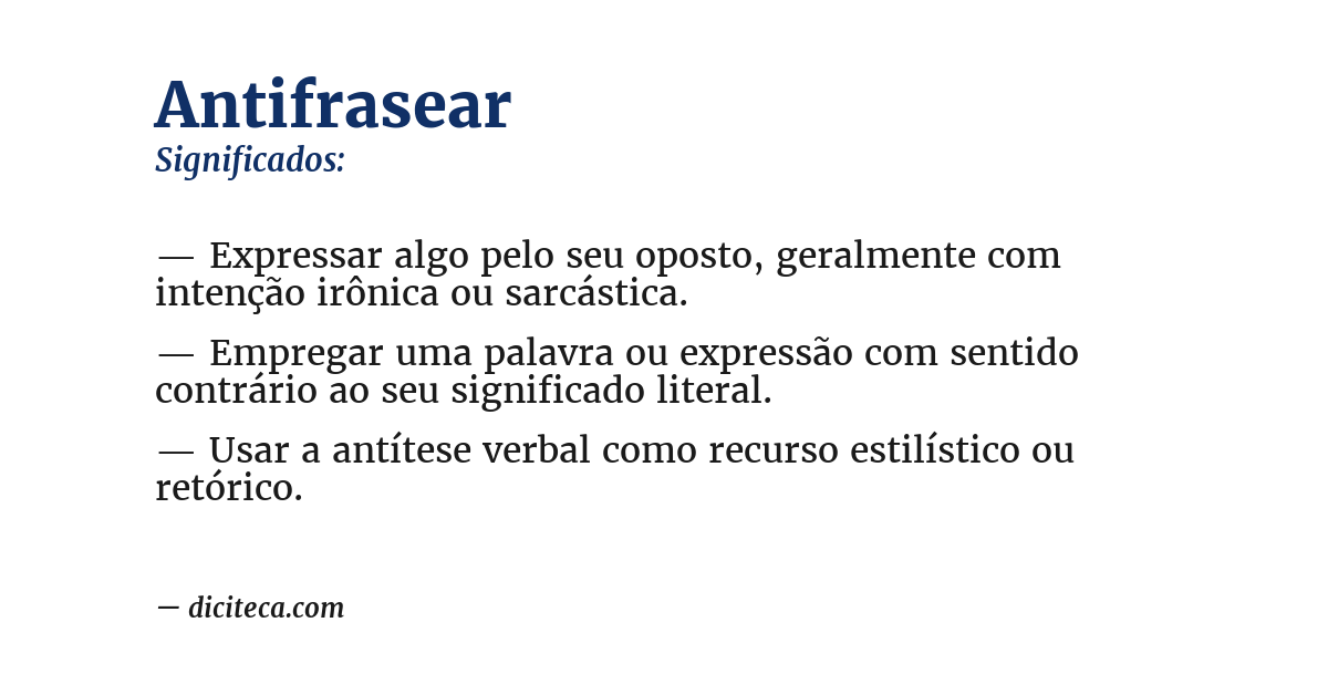 Significado de antifrasear