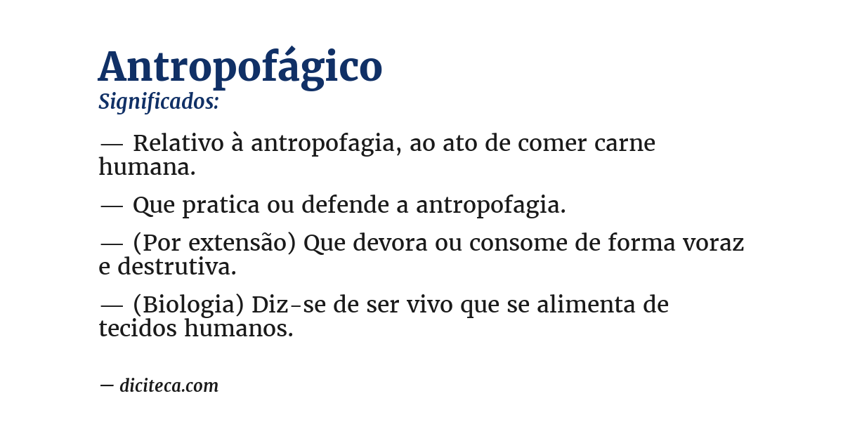 Significado de antropofágico