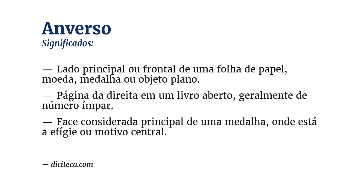 Significado de anverso