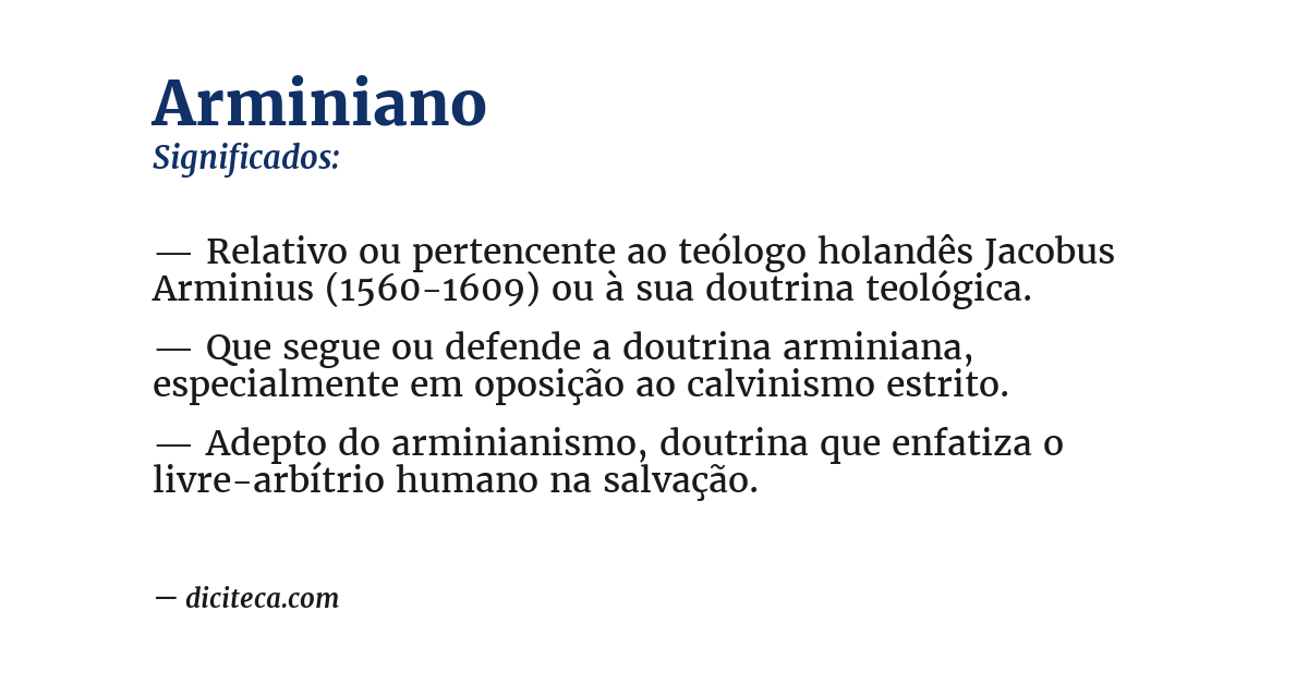 Significado de arminiano