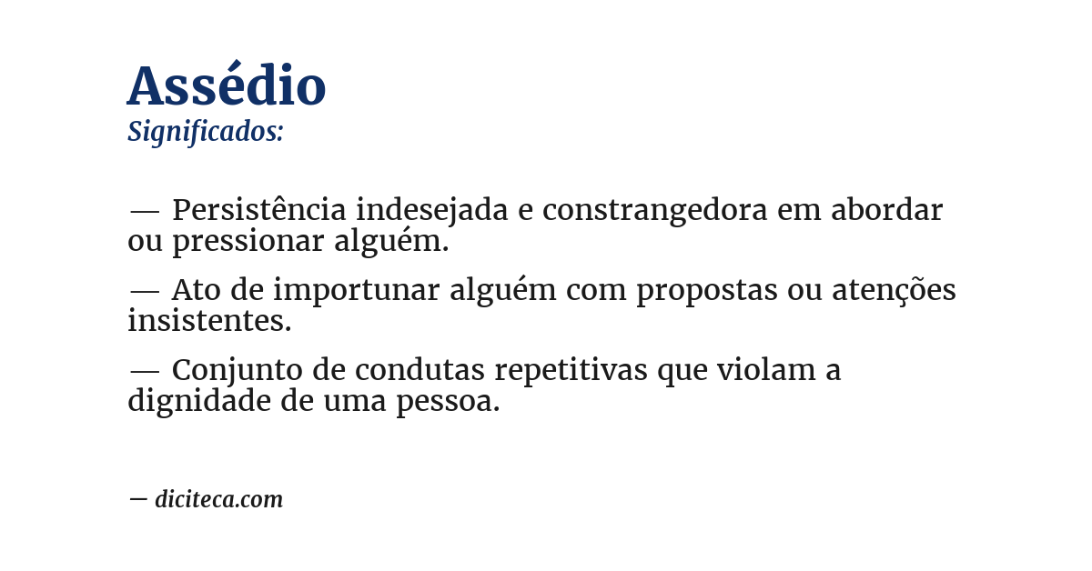 Significado de assédio