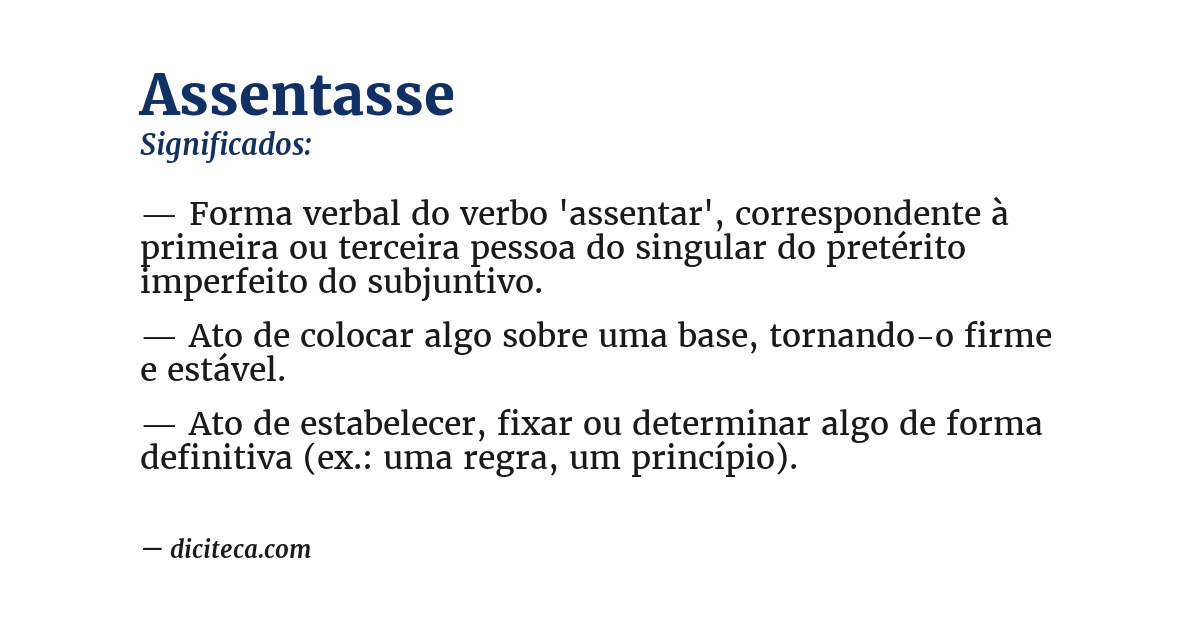 Significado de assentasse