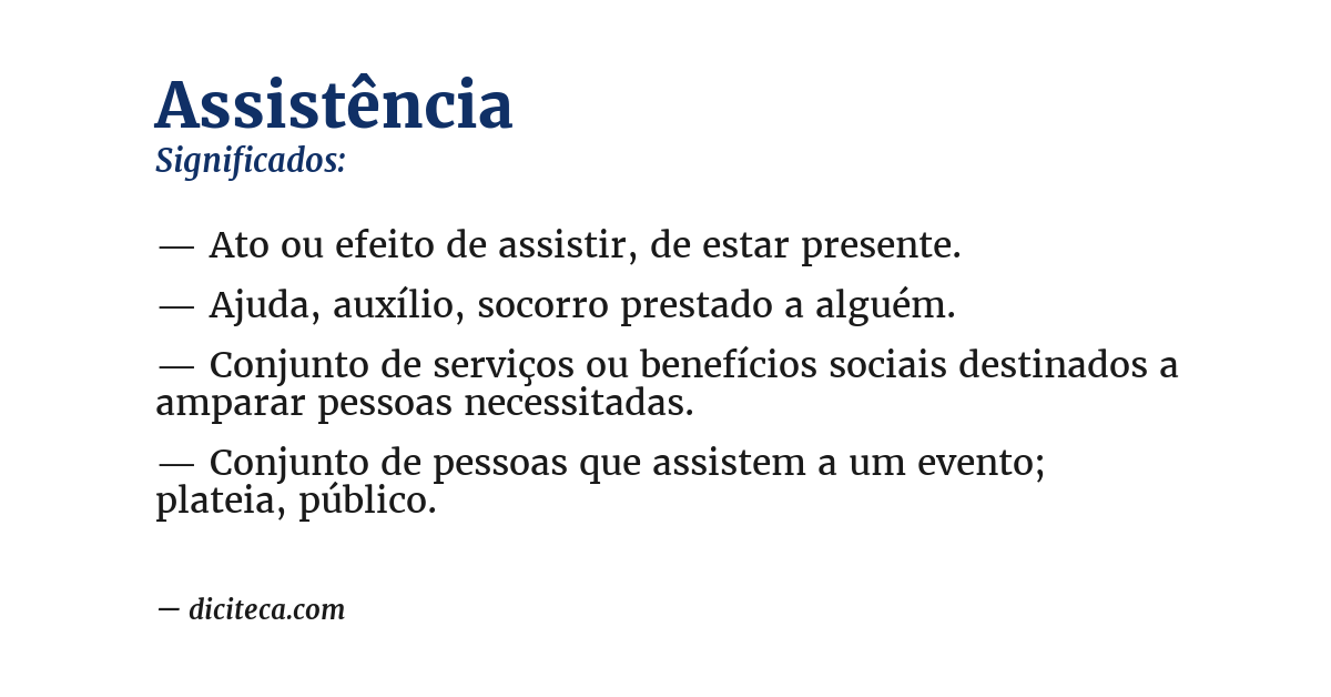 Significado de assistência