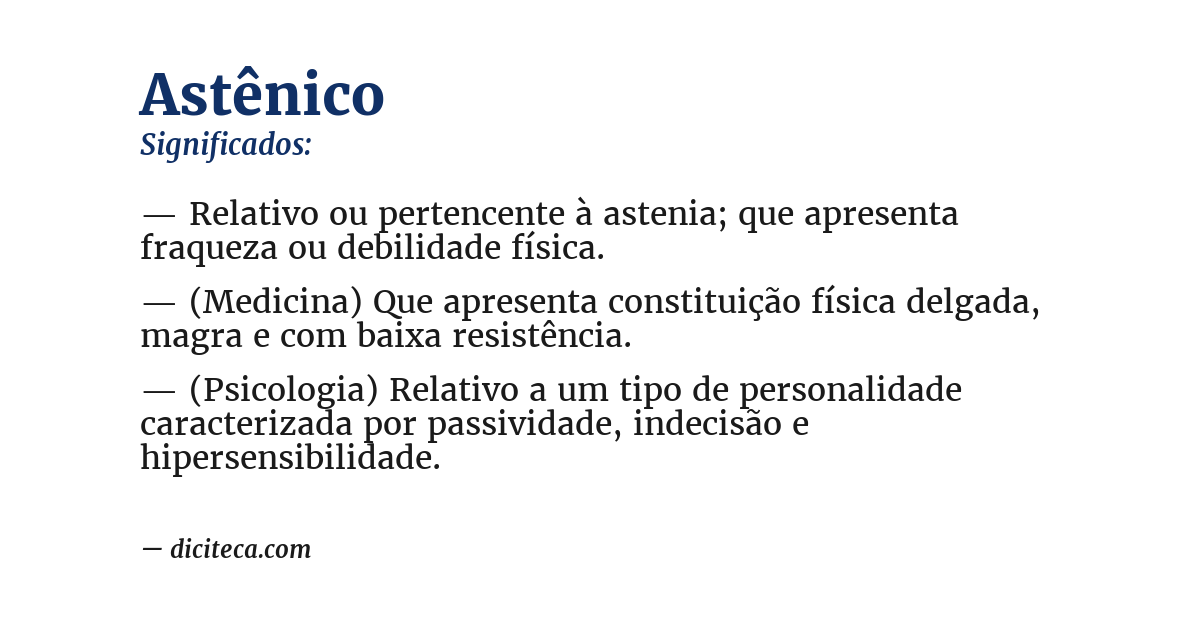 Significado de astênico