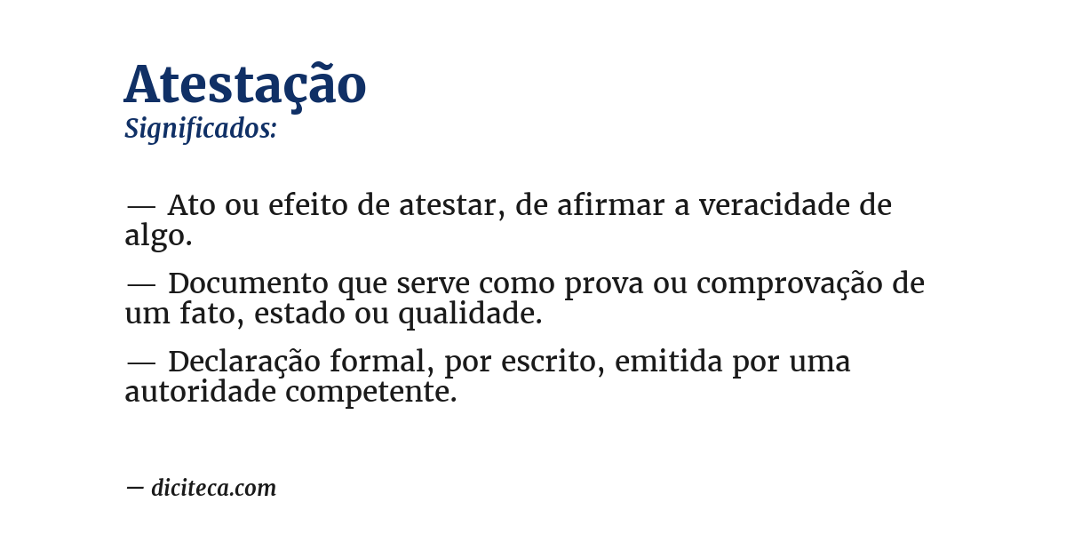 Significado de atestação